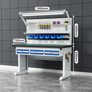 頑丈な帯電防止ステンレス鋼作業台、調節可能な棚と引き出し付き、耐荷重800kg、整備士の実験室・作業場向け - Product Image 6