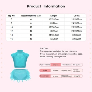 Girls Latin Dance Costume Two Piece Crop <b>Top</b> Cold Shoulder High Waist Shorts <b>Feather</b> Trim Rhinestone Stage Show Outfit Custom - Product Image 6