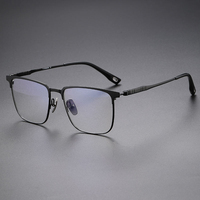Lunettes de vue pour hommes en titane pur, monture sourcil 70809, bord large, pour grands visages, verres optiques sur ordonnance