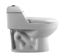 Toilette monobloc en céramique antibactérienne | Toilettes siphoniques WC | Bol blanc de luxe pour salle de bain moderne