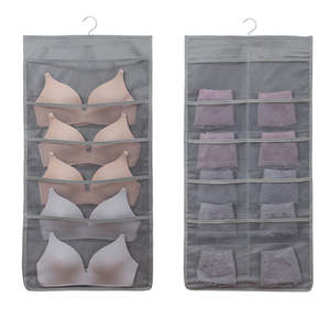 Étagère murale double face extra large, poches en maille pour garde-robe, sac de rangement suspendu pour soutien-gorge, chaussettes, sous-vêtements et caleçons - Product Image 2