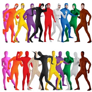 Yiku Invisible Man Zentai Catsuit Black Full Body Spandex Bodysuit Halloween <b>Cosplay</b> Stage Performance <b>Costume</b> - Product Image 1