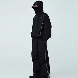Nuevo Conjunto Deportivo de Dos Piezas, Chaqueta Cortavientos Oversize de Moda, Traje de Nylon para Correr, Reflectante, para Hombre - Product Image 1