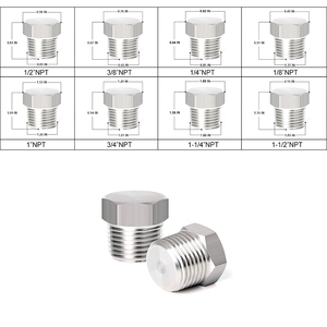ข้อต่อปลั๊กท่อหกเหลี่ยมสแตนเลสแบบเกลียว 3/8 NPT 1/2 NPT 1/4 NPT 1/8 NPT ชนิดตัวผู้ - Product Image 3