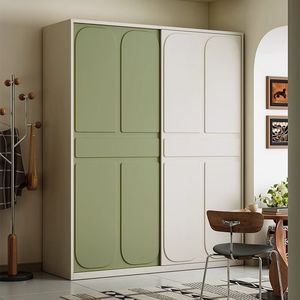 <span class=keywords><strong>Armario</strong></span> Moderno de Estilo Francés con Puertas Abatibles, Color Verde Aguacate, 2 Puertas, Ecológico, con Cajones Laterales, Estantes Abiertos, Ahorra Espacio, para Dormitorio - Product Image 2