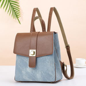 PU Waterproof Zipper Closure Internal <b>Frame</b> Single Shoulder Practical Solid Color Female New Ladies Shoulder <b>Backpack</b> - Product Image 1