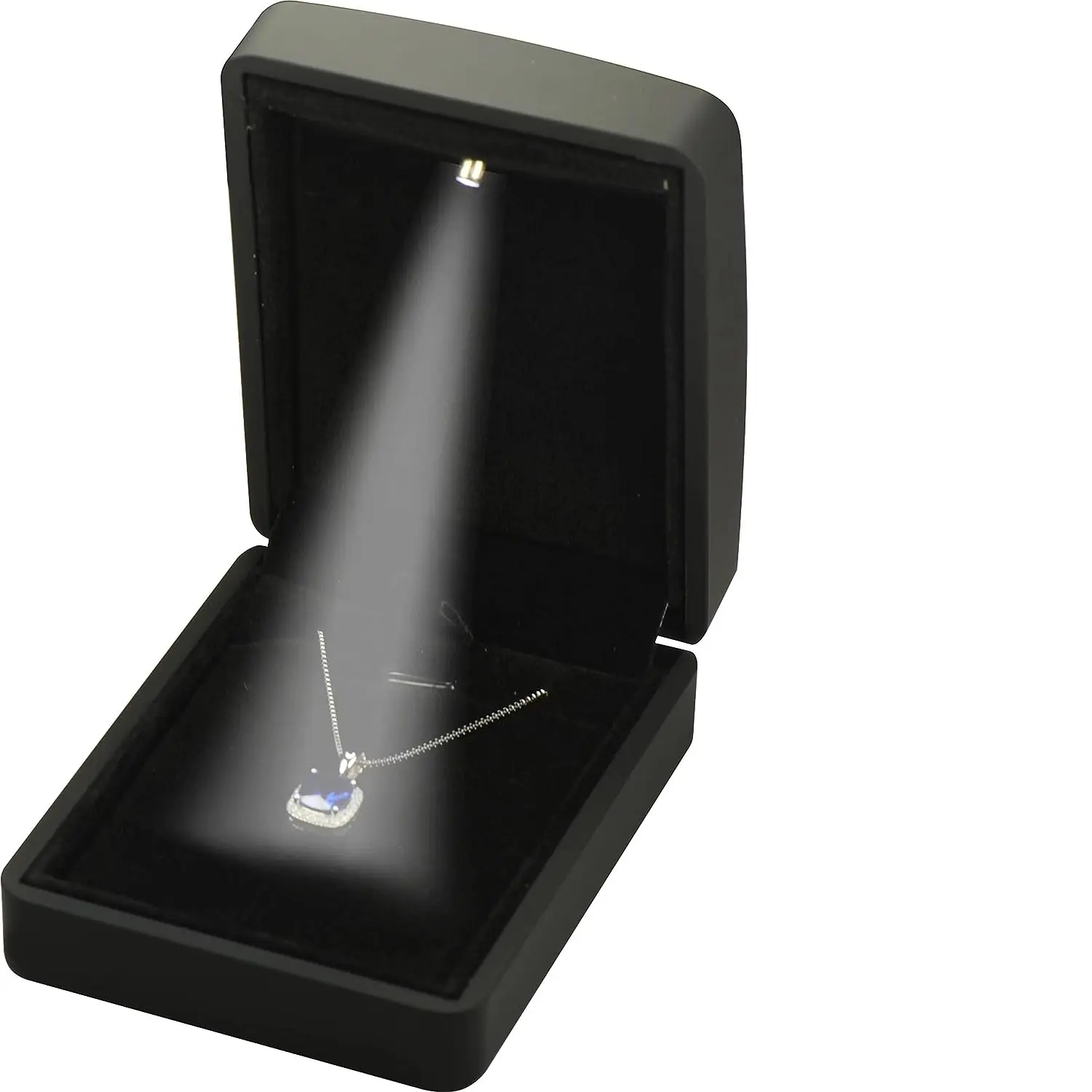 2024 새로운 스타일 뜨거운 판매 베스트 셀러 사용자 정의 로고 결혼 반지 상자 LED 빛 플라스틱 보석 상자
