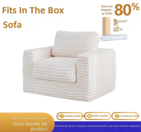Fauteuil pouf moderne minimaliste tout en mousse, multifonctionnel, revêtement en tissu artistique, compressible sous vide, canapé monobloc moulé