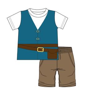 HIPPO KIDS Maillots de bain personnalisés pour garçons en bas âge, ensemble de maillots de bain deux pièces pour enfants, manches courtes, protection contre les éruptions cutanées, ensemble de plage, maillot de bain - Product Image 5