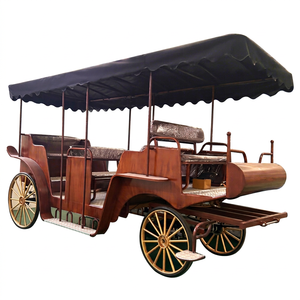 Voiture électrique classique ZOWN en bois brun avec sièges en cuir multi-rangs, véhicule panoramique CN;HEN - Product Image 1