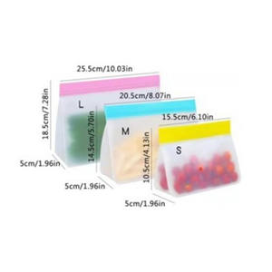Pochette debout réutilisable en PEVA/EVA sans BPA, sacs de stockage d'aliments de cuisine en silicone étanche, <span class=keywords><strong>sac</strong></span> de rangement pour le gel et la fraîcheur - Product Image 5