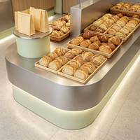 Open central toast Island vitrine réfrigérée pour gâteau en verre usine personnalisée one stop service