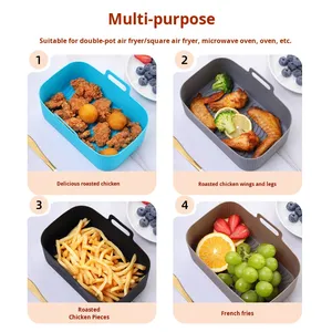 <b>Silicone</b> Square Biscuit Pan Heat-Resistant Food Safe Eco-Friendly <b>Tray</b> for Easy Cleaning Multi-Purpose Oven Safe Pad - Product Image 4