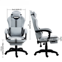 Chaise de jeu réglable en hauteur avec repose-pieds, dossier haut, chaise ergonomique, mobilier de maison, chaise de jeu confortable