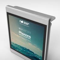 Machine publicitaire portable rectangulaire en aluminium haute luminosité, support mobile roulant, batterie rechargeable