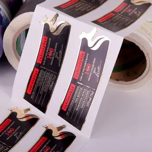 Personalizado cortado luxo impermeável vinil papel cosméticos adesivos etiqueta rolo