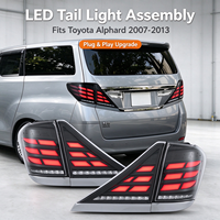 Feu arrière LED 12V pour Toyota Alphard AH20 2007-2013 avec DRL, clignotant dynamique à défilement, lentille fumée, Plug & Play