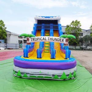 Toboggan gonflable kids bounce house with pool inflatable tropical thunder water slide for adults - Product Image 1