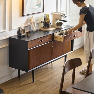 French Retro Solid Wood <b>Sideboard</b> Storage Cabinet Entryway Furniture for Small Apartments - Product Image 3