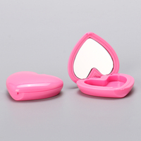 OMI-Mini boîte en plastique personnalisée en forme de cœur, étui à poudre de 2g, recyclable, étui à blush, miroir, mini conteneur de fard à paupières en forme de cœur