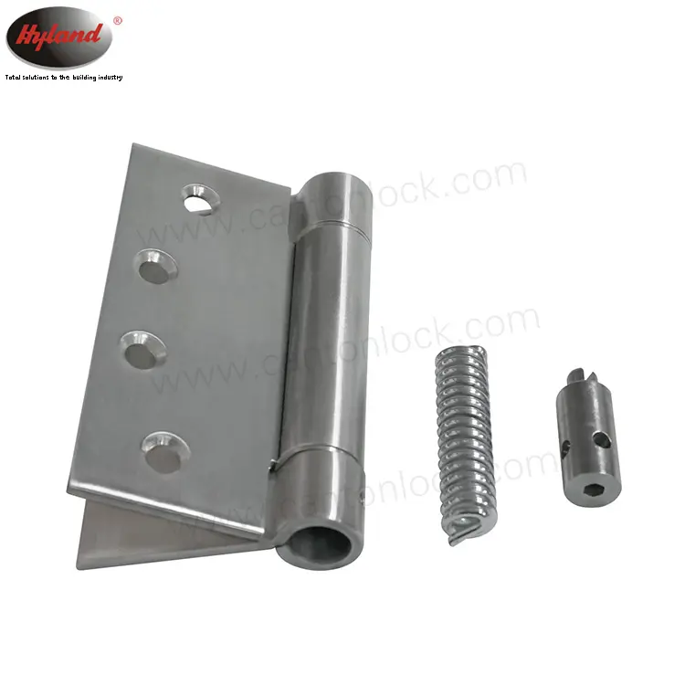 Dobradiça de mola resistente automática aberta/fechamento, 4 polegadas aço inoxidável dobradiça lisa da porta fixa, pivô da porta, 2 pçs/caixa
