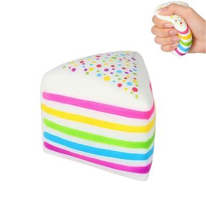Jouet Squishy Gâteau Arc-en-ciel Réaliste en PU à Rebond Lent, Jouet Anti-stress et Fidget pour Enfants et Adultes, Cadeau de Fête - Product Image 2