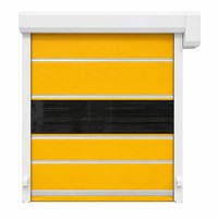 Puerta Enrollable de PVC de Alta Velocidad Minimalista para Interiores, con Acabado y Serigrafía