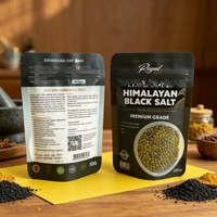 Sachet Doypack en gros pour sel noir de l'Himalaya, imprimé sur mesure, avec fermeture éclair, qualité alimentaire, pour emballage d'épices