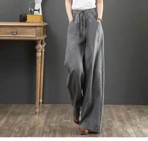 <span class=keywords><strong>Pantalon</strong></span> long en coton <span class=keywords><strong>et</strong></span> lin pour femme <span class=keywords><strong>H</strong></span>-542, taille haute, avec poches, coupe ample, <span class=keywords><strong>pantalon</strong></span> décontracté à jambes larges pour le printemps <span class=keywords><strong>et</strong></span> l'été - Product Image 4