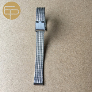 irrégulière 0.4mm fil léger logo personnalisé argent tissé de haute qualité en acier inoxydable maille bande de <span class=keywords><strong>montre</strong></span> - Product Image 4