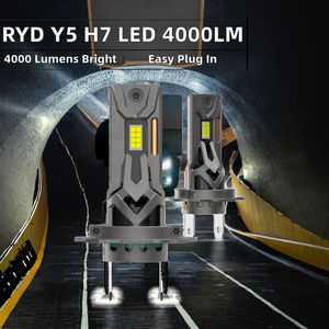 Faros Delanteros LED para Auto <span class=keywords><strong>RYD</strong></span> Serie Y5 H7, Plug & Play, CSP 4000LM 40W 6000K 12V, Ajuste Universal, Nuevo con Ventilador - Product Image 2
