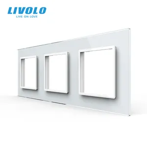 Livolo Роскошный белый Стекло переключатель панель, 222 мм * 80 мм, стандарт ЕС, рубец стеклянная панель для розетки