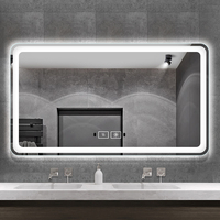 Miroir de salle de bain rectangle rétroéclairé moderne Miroir mural LED intelligent avec Bluetooth