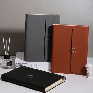 Carnet à couverture rigide en cuir PU de haute qualité, couleur personnalisée, avec 100 pages lignées et ruban à boucle, vente en gros - Product Image 1