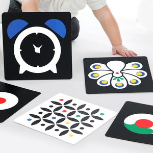 Nouveau-né Stimulation visuelle cerveau développement sensoriel contraste élevé noir blanc coloré bébé Flashcards bébé Flashcard ensemble - Product Image 3