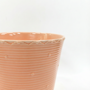 Pots à fleurs en céramique <span class=keywords><strong>de</strong></span> qualité supérieure, 6,5 pouces, rose pêche, à bord festonné côtelé, pour <span class=keywords><strong>une</strong></span> <span class=keywords><strong>d</strong></span>écoration élégante <span class=keywords><strong>de</strong></span> la maison et du jardin, plantes et fleurs <span class=keywords><strong>d</strong></span>'intérieur - Product Image 5