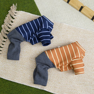 ชุดเสื้อผ้าสุนัขลายทางสำหรับฤดูใบไม้ผลิและฤดูร้อน ดีไซน์สี่ขา สำหรับสุนัข ใส่ได้ทั้งในบ้านและนอกบ้าน - Product Image 5