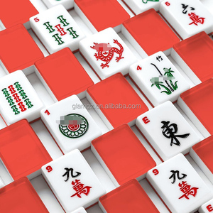 Tuiles de Mahjong vierges à paillettes jaunes, thèmes Noël, Émeraude, Plage, Océan, <span class=keywords><strong>Coccinelle</strong></span> porte-bonheur, rose, Paris, <span class=keywords><strong>Orange</strong></span>, Palm Royale - Product Image 3