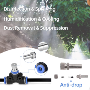 Adjustable Misting Watering Plant Devices Copper <b>Sprayer</b> Atomizing Kits with T Connectors Manual Plastic Nozzles for Garden Use - Product Image 6