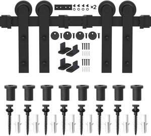 Puerta doble North Central US Puertas corredizas de granero para interiores Balcón Acero Tornillo insonorizado Instalación para una <span class=keywords><strong>casa</strong></span> - Product Image 3