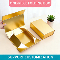 Boîte cadeau personnalisée OEM pliable avec fermeture magnétique, gaufrage, écologique, dorée métallique, pliable à plat, emballage rigide pour les fêtes