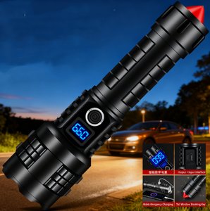 Xuyên biên giới bán chạy nhất siêu sáng <span class=keywords><strong>c</strong></span>ó thể sạ<span class=keywords><strong>c</strong></span> lại P70 hiển thị kỹ thuật số ngoài trời tầm xa Hợp kim nhôm Zoom Đèn pin Trắng - Product Image 2