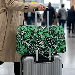 Bolsa de Viaje Acolchada con Patrón Tropical Verde Hawaiano para Niñas, Bolsa de Fin de Semana al por Mayor, Logotipo Personalizado, Bolsa Ligera para Pasar la Noche - Product Image 4