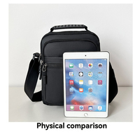 Sac bandoulière compact et tendance pour homme, multi-poches, avec poignée de transport, sangle réglable, léger et imperméable