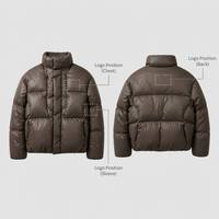 Veste matelassée à capuche pour homme, couleur chocolat, fermeture éclair dissimulée, imperméable, coupe-vent, manteau d'hiver, logo personnalisé OEM, doudoune