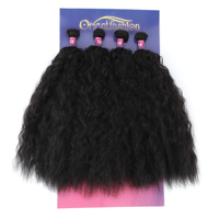 OrientFashion Cabello Sintético Seminatural en Paquete, Mechas Afro Rizadas con Mezcla de Cabello Humano