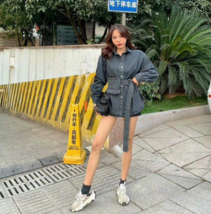 Nuova <span class=keywords><strong>Giacca</strong></span> di Jeans Oversize Casual da <span class=keywords><strong>Donna</strong></span> per Primavera e Autunno con Borsa Blu e <span class=keywords><strong>Nera</strong></span> - Product Image 3