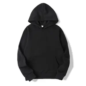 Kustom kosong polos cropped gym olahraga kasmir pullover hitam kebesaran katun hoodie Sweatshirt pria streetwear untuk pria