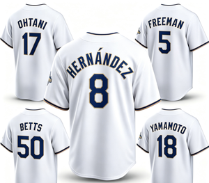 Maillot de baseball unisexe Los Angeles Dodgers 2026 Gold Collection blanc à manches courtes 100 % polyester imprimé par transfert thermique séchage rapide - Product Image 1