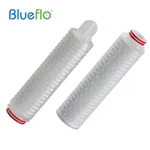 Hidrofilik PTFE filtre membran kartuşları 0.22 mikron filtre mutlak filtrasyon verimliliği ile güçlü kostik sıvı